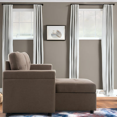 Convertible Reversible Sectional Sofa with Pull-Out Sleeper Bed, Hidden Storage Chaise, and Durable Legs