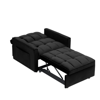 Convertible Sofa Bed with Adjustable Back and Wheel