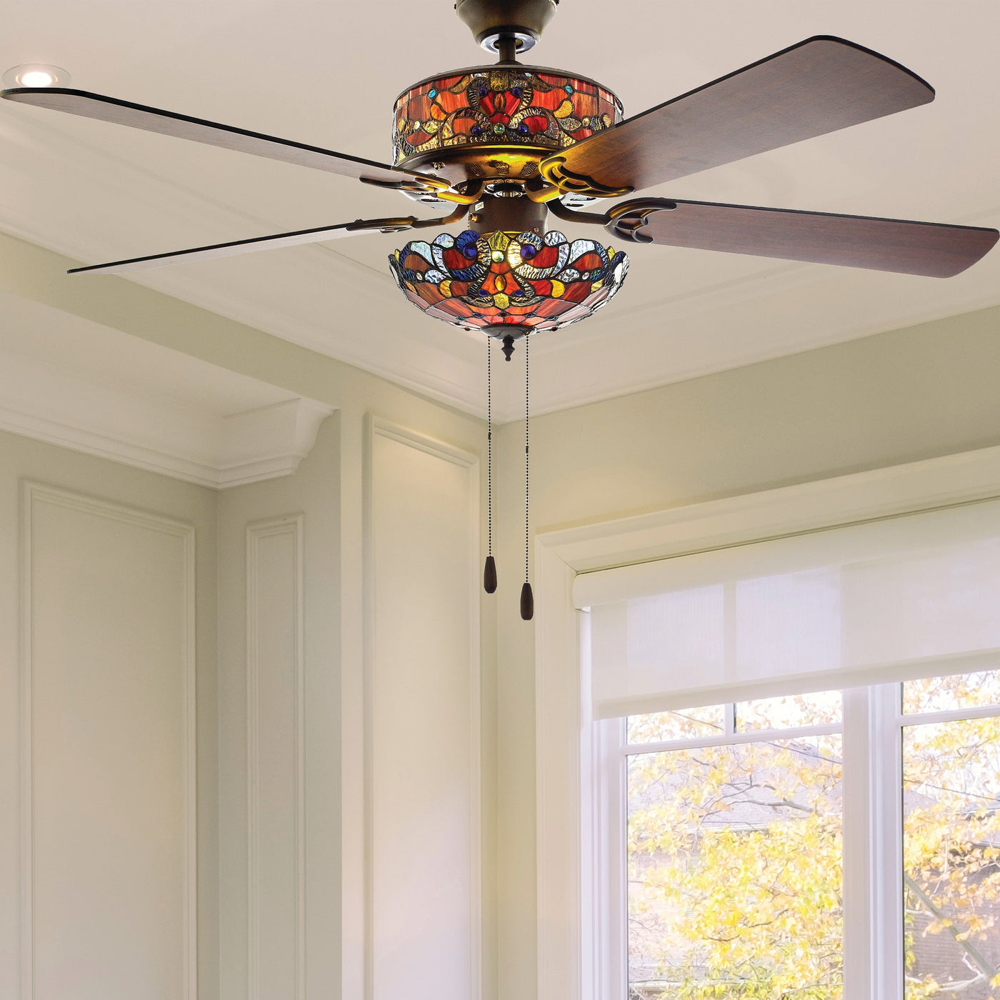 Copper Grove Guasipati 52-inch Tiffany-style Magna Carta Ceiling Fan - 52L x 52W x 16.5