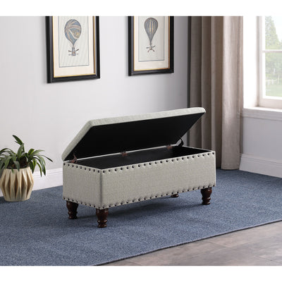Copper Grove Muscari Upholstered Storage Bench with Nailhead Trim