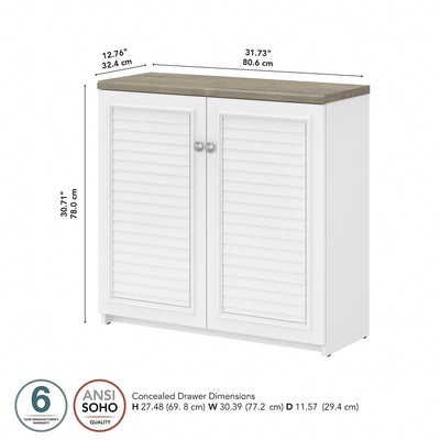 Fairview Storage Cabinet with Doors and Shelves by Bush Furniture - 31.73L x 12.76W x 30.71H