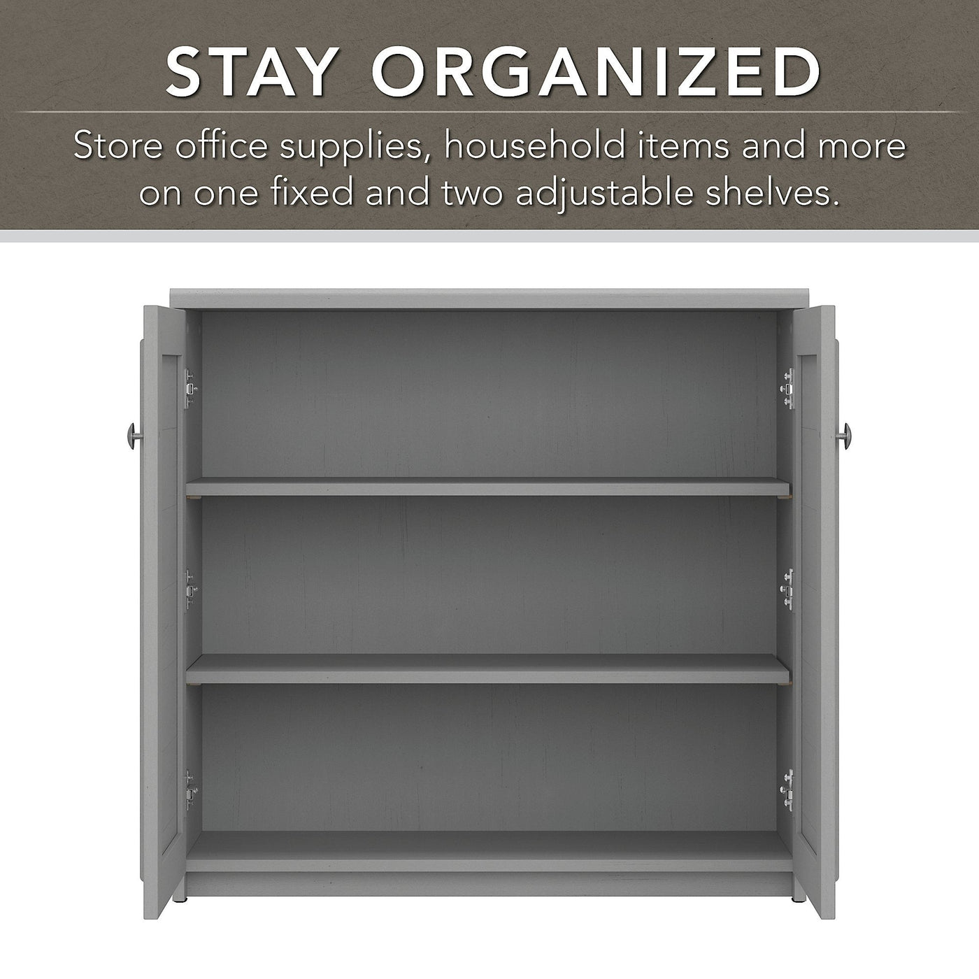 Fairview Storage Cabinet with Doors and Shelves by Bush Furniture - 31.73L x 12.76W x 30.71H