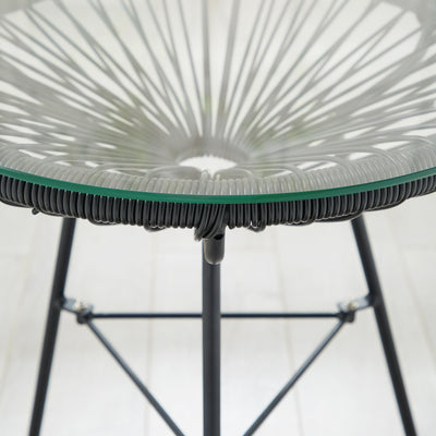 Corvus Sarcelles 3-Piece Modern Wicker Acapulco Bistro Set