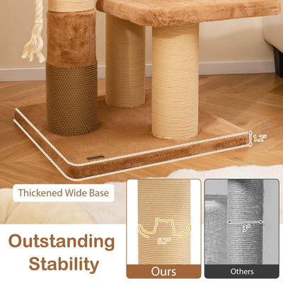 Costway 65 Tall Cat Tree for Indoor with Self-groomer Padded Perch - See Details