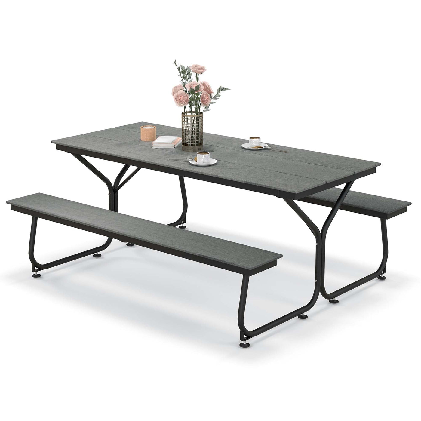 Costway 6FT Picnic Table Bench Set Outdoor HDPE Heavy-Duty Table for - See Details