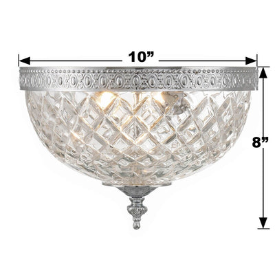 Crystorama 2 Light Crystal Flush Mount - 10W x 8H x 10D