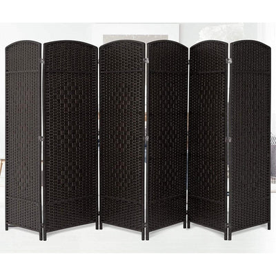 Room Divider 6 FT Tall Weave Fiber Freestanding Privacy Screen Folding Screen