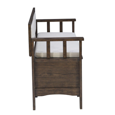 Dahlia Wood Flip Top Storage Entryway Bench