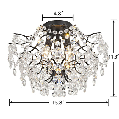 Dalia Elegant Indoor 3-light Crystal Flush Mount