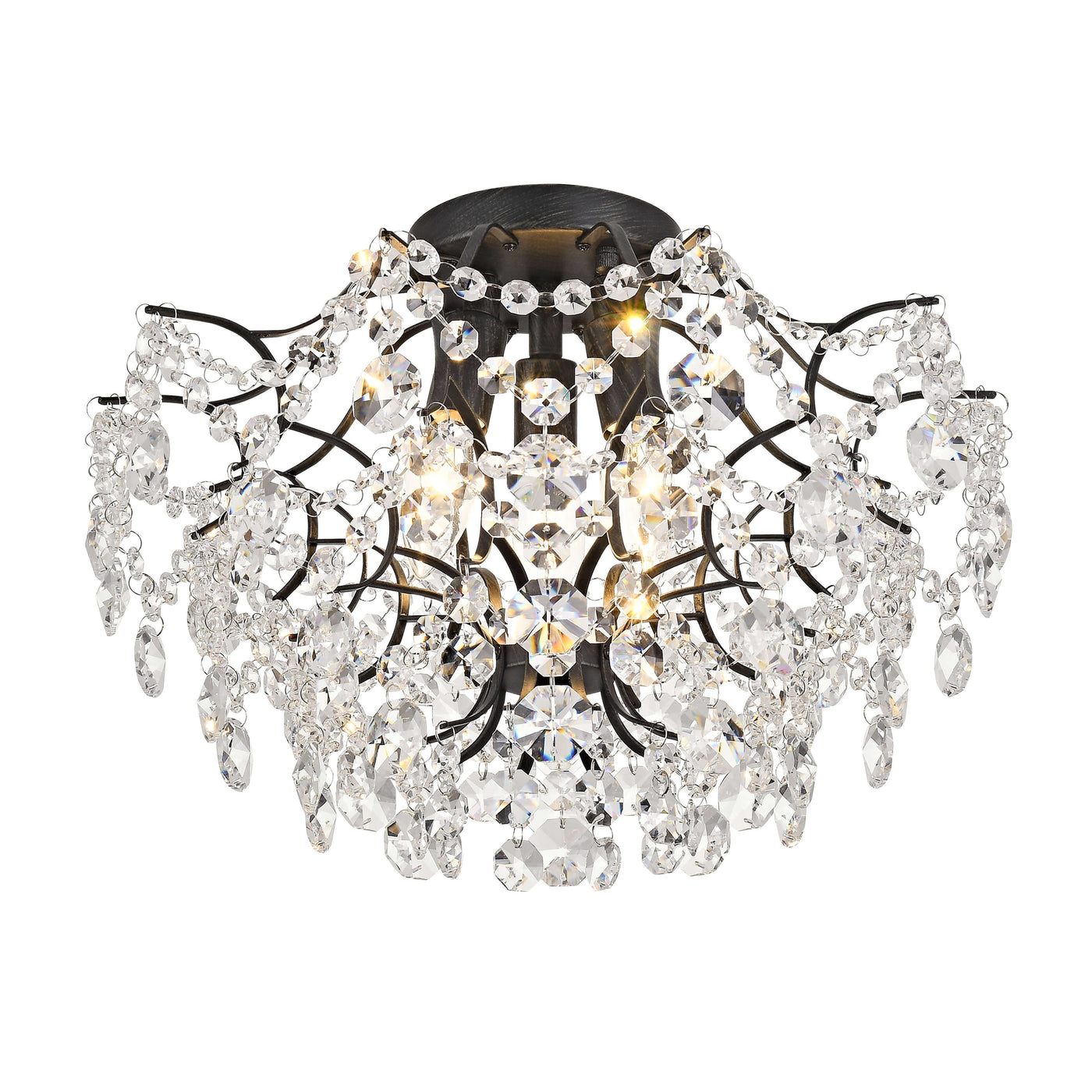 Dalia Elegant Indoor 3-light Crystal Flush Mount