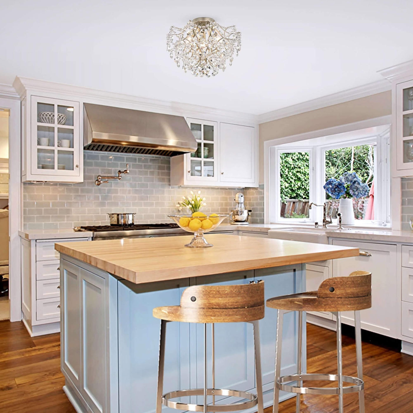 Dalia Elegant Indoor 3-light Crystal Flush Mount