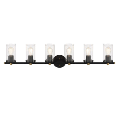 Decatur 6-light Modern Farmhouse Black/ Gold Bathroom Vanity Light with UL Certified
