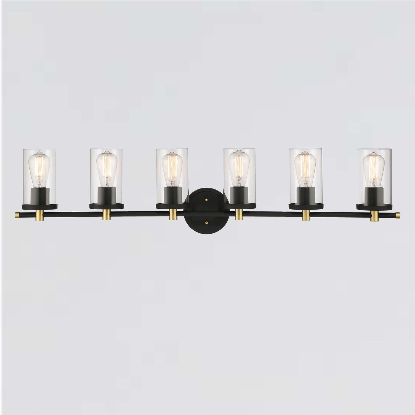 Decatur 6-light Modern Farmhouse Black/ Gold Bathroom Vanity Light with UL Certified