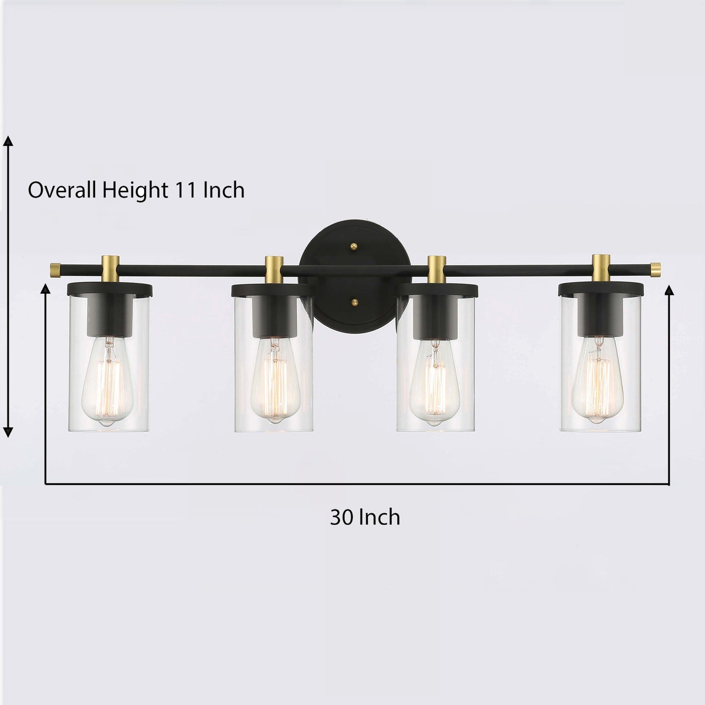 Decatur 6-light Modern Farmhouse Black/ Gold Bathroom Vanity Light with UL Certified