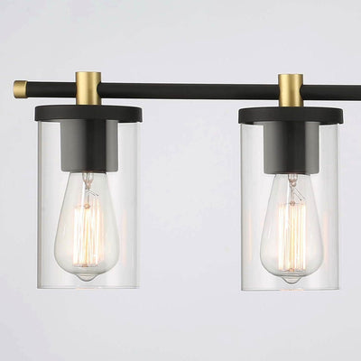 Decatur 6-light Modern Farmhouse Black/ Gold Bathroom Vanity Light with UL Certified