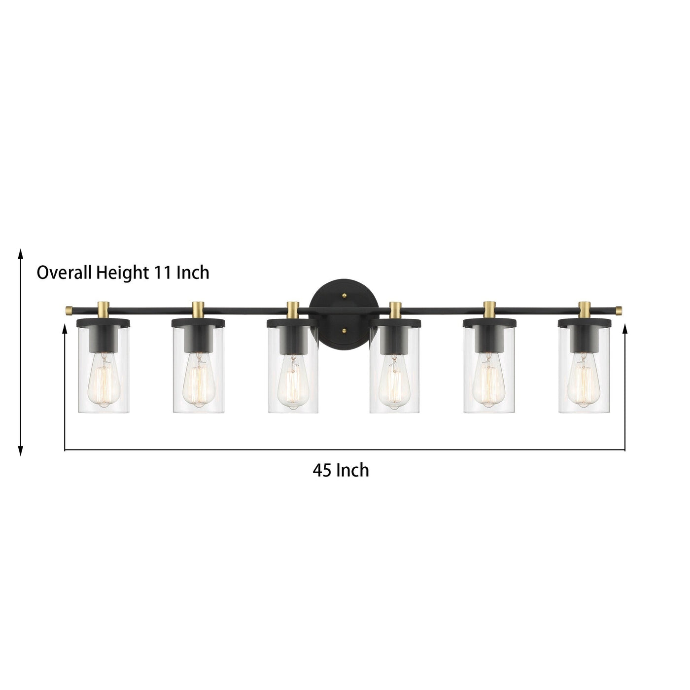 Decatur 6-light Modern Farmhouse Black/ Gold Bathroom Vanity Light with UL Certified