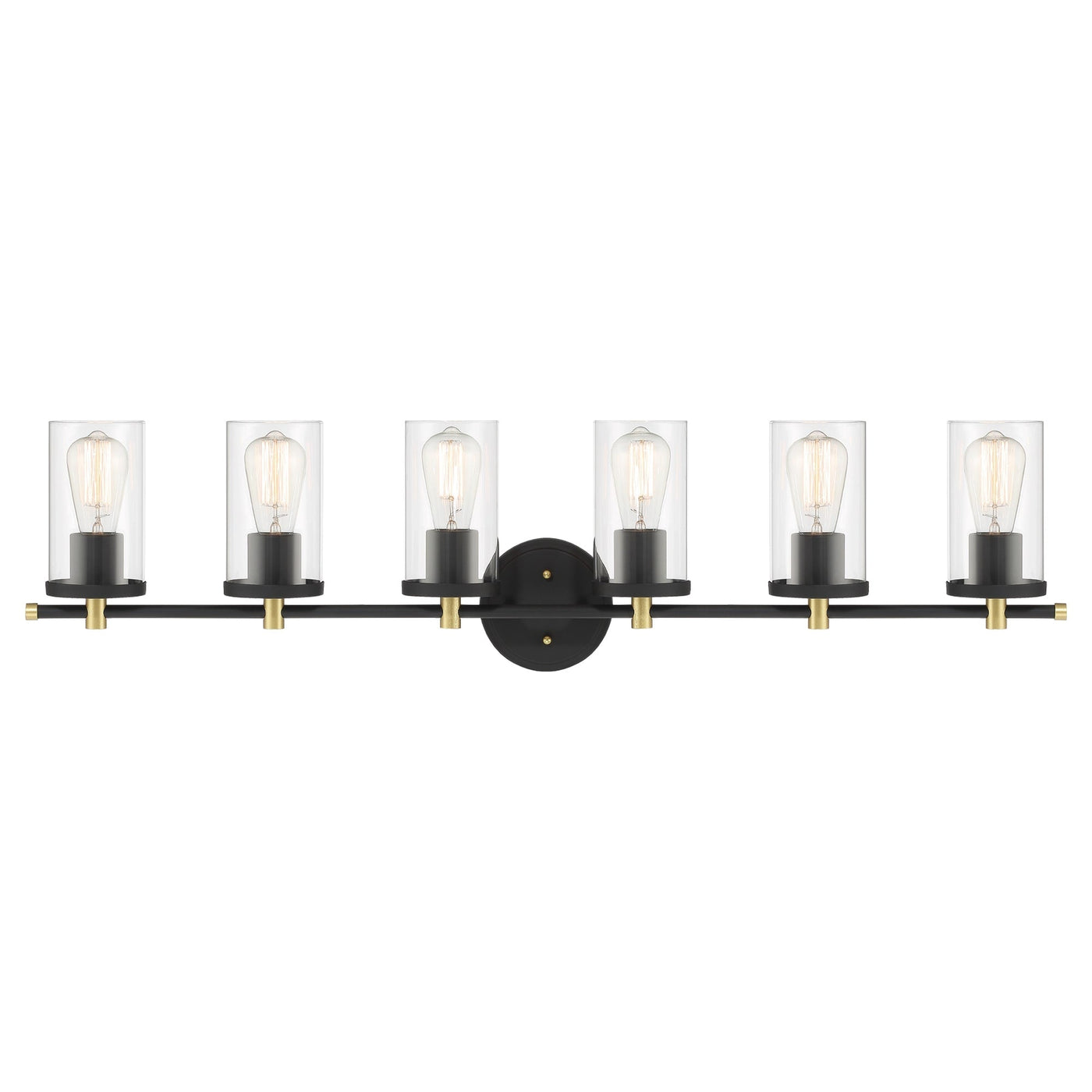 Decatur 6-light Modern Farmhouse Black/ Gold Bathroom Vanity Light with UL Certified