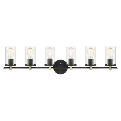 Decatur 6-light Modern Farmhouse Black/ Gold Bathroom Vanity Light with UL Certified