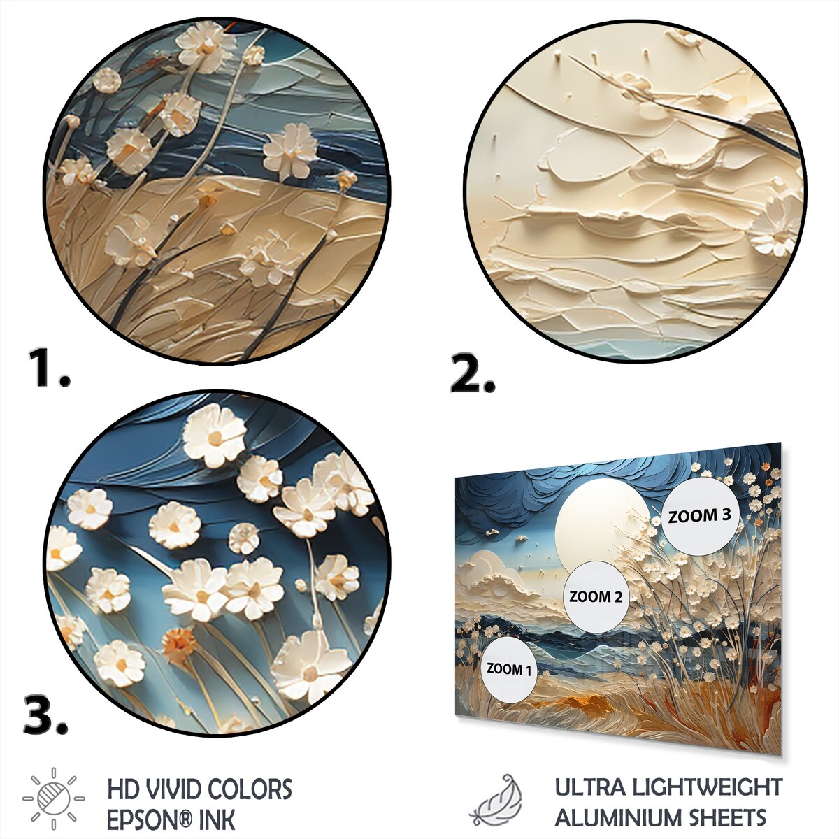 Designart Clouds Prairies Collages VI Modern Metal Wall Art