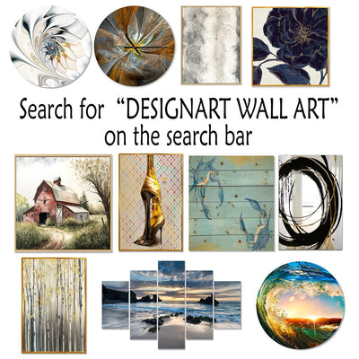 Designart Gold and White Abstract Abstract Painting Metal Wall Art Decor Set Of 5