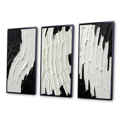 Designart Momentary Spirit Black And White Abstract II Abstract Painting Frame Gallery Wall Set Of 3 For Home Decor