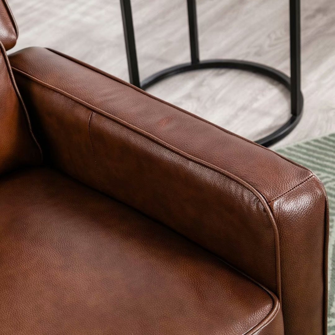 Pushback Recliner Chair, Fabric Armchair Push Back Recliner with Rivet Decoration, Single Sofa Accent Chair