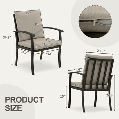 EGEIROS LIFE AluLux 9-Piece Aluminum Patio Dining Set with 2 Swivel Dining Chairs, 6 Dining Chairs and Washable Cushions