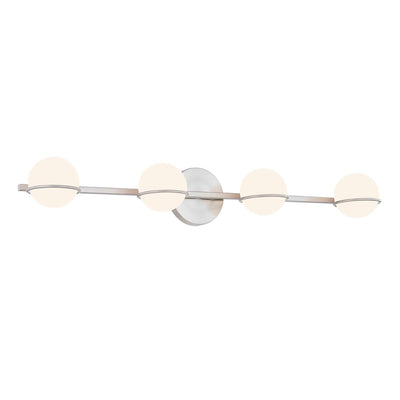 Justice Design Group EVOLV Fusion Centric 4-Light Bath Bar with Opal Glass Shade