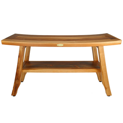 EcoDecors Satori 34-Inch, Teak Shower Bench, Wooden Bench, Bathroom Bench, Shower Seats for Adults, Teak Shower Stool
