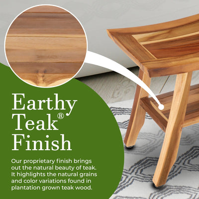 EcoDecors, Bench, Shower Stool, Shower Seat, Shower Chair for Inside Shower, Small Bench, Teak Shower Bench, Shower Foot Rest