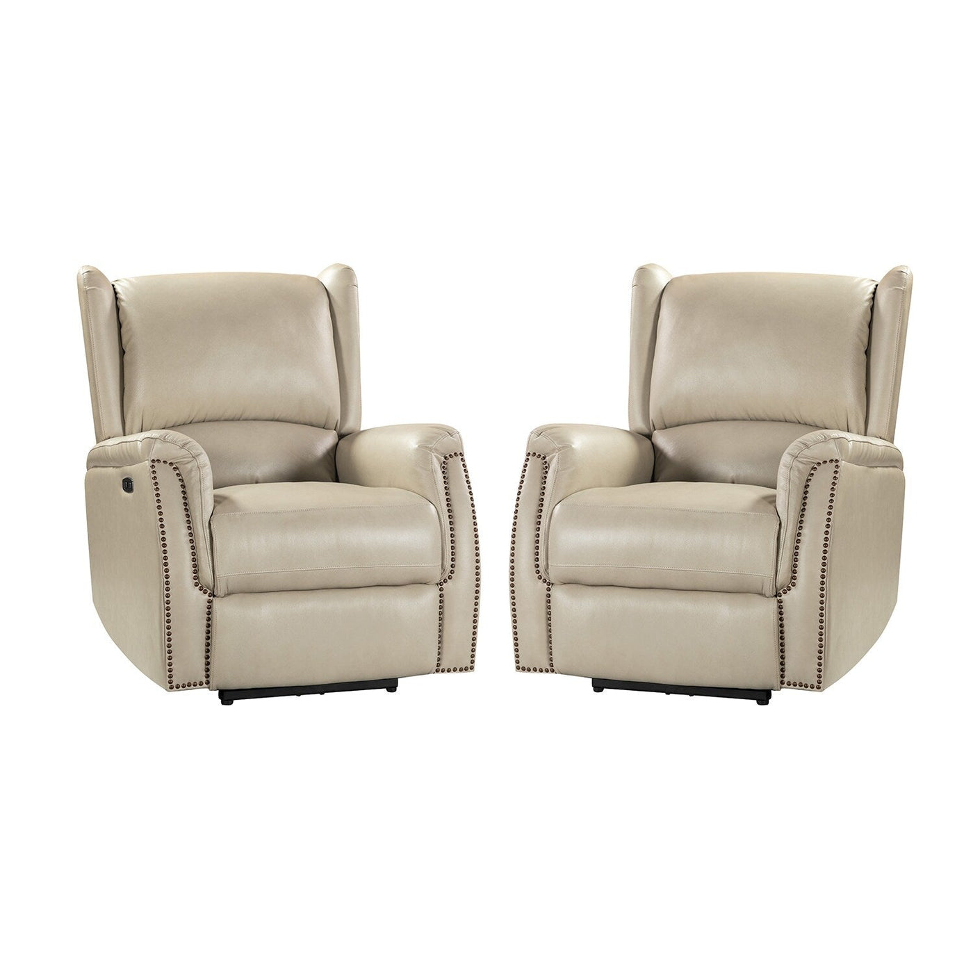 Eduardo Genuine Leather Power Recliner with USB Port Set of 2