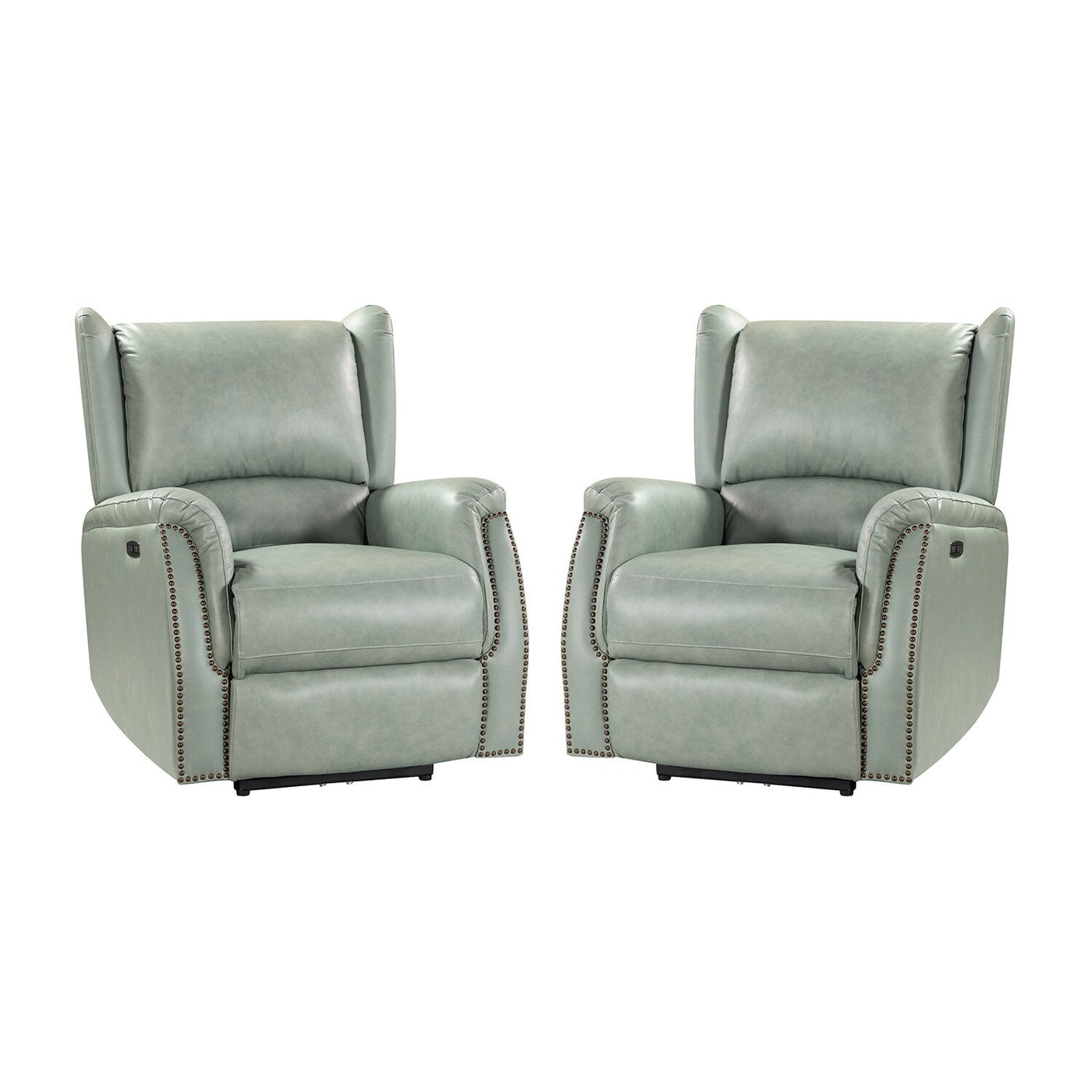 Eduardo Genuine Leather Power Recliner with USB Port Set of 2