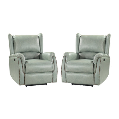 Eduardo Genuine Leather Power Recliner with USB Port Set of 2