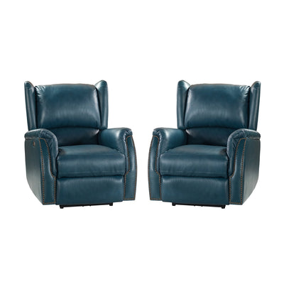 Eduardo Genuine Leather Power Recliner with USB Port Set of 2