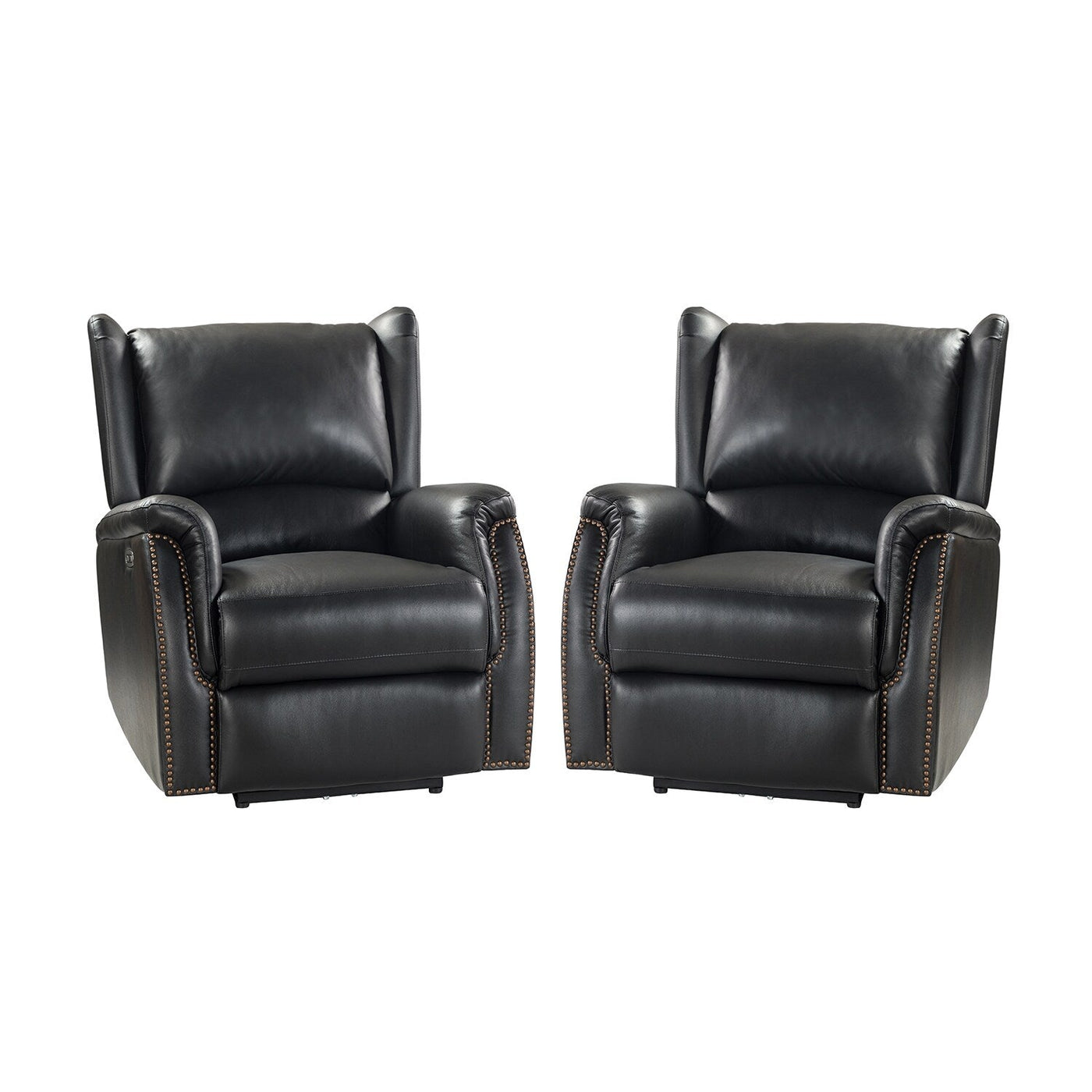 Eduardo Genuine Leather Power Recliner with USB Port Set of 2