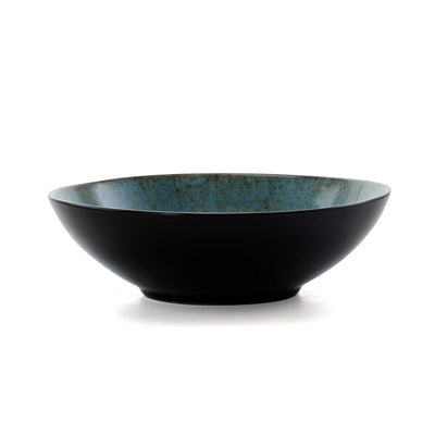 Elama Floral Accents 16 Piece Stoneware Dinnerware Set in Blue