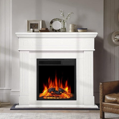 Electric Fireplace Mantel Wooden Surround Firebox, Remote Control