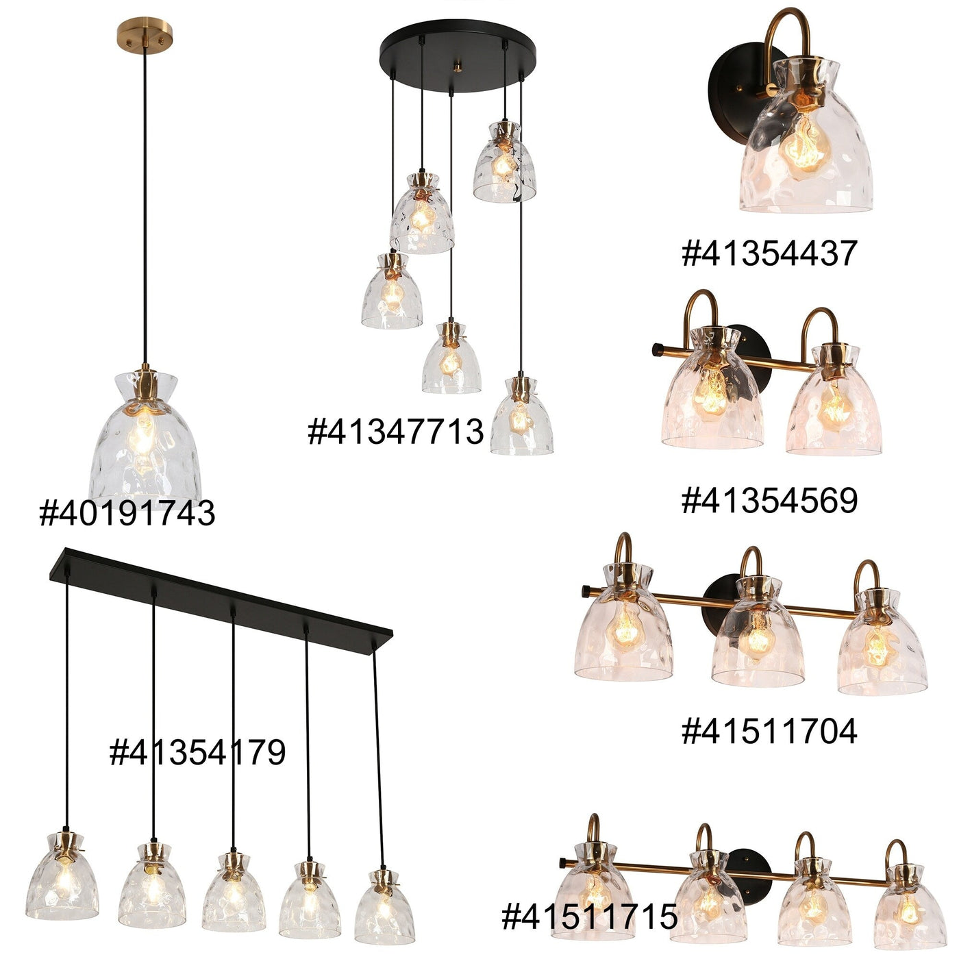 Elisie Mid-century Modern Pendant Light 1-Light Waterfall Glass Hammered Dome Kitchen Island Lighting Dining Room