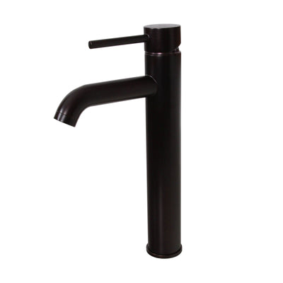 Elite Oil-rubbed Bronze Tall Single-handle Bathroom Vessel Faucet and Pop-up Drain