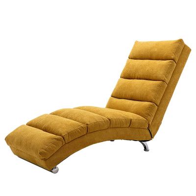 Ergonomic Linen Massage Chaise Lounge Chair Reclining Tufted Upholstered Sleeper with Remote and 5 Vibration Modes