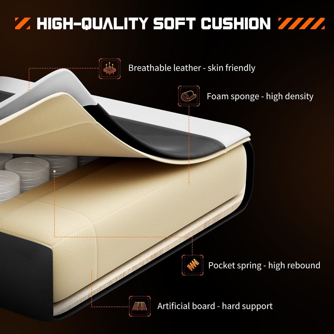 Ergonomic PU Leather 360¡ã Swivel Gaming Recliner with Footrest, Headrest, Lumbar Support, Adjustable Height