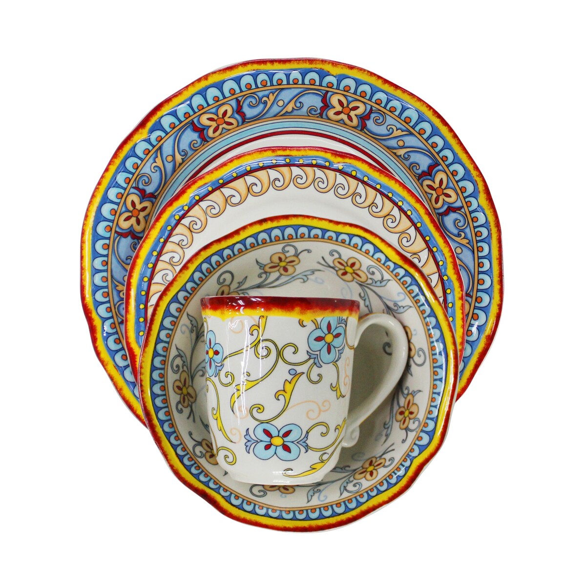 Euro Ceramica Duomo 16 Piece Dinnerware Set (Service for 4) - Italian Style