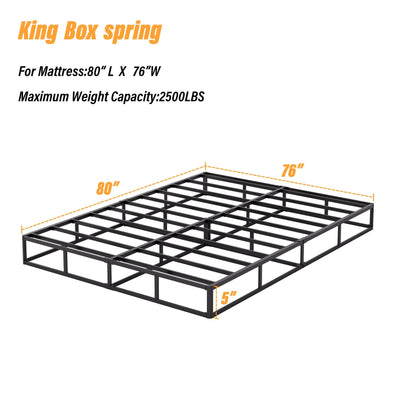 5 Inch Low Profile Metal Spring, Heavy Duty Structure with Grey Cover
