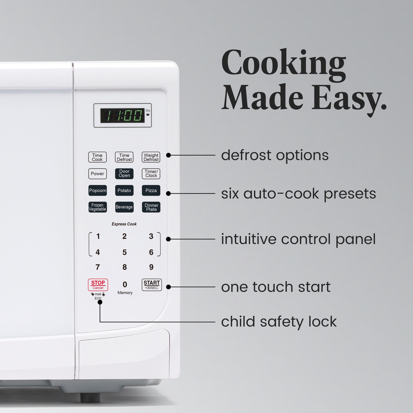 Farberware 1000-Watt 1.1 Cu. Ft. Countertop Microwave Oven With LED Lighting and Child Lock