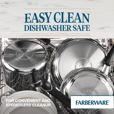 Farberware Brilliance Stainless Steel Cookware Set, 10 Piece
