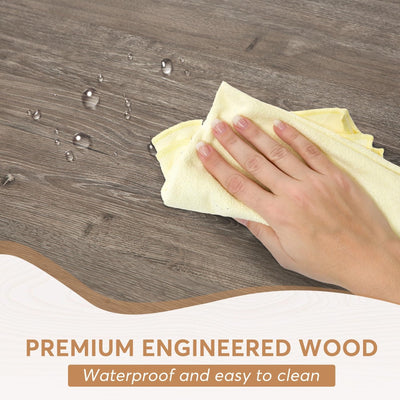 Farmhouse Dining Table for 6 People, 70.8-Inch Rectangular Wood Kitchen Table