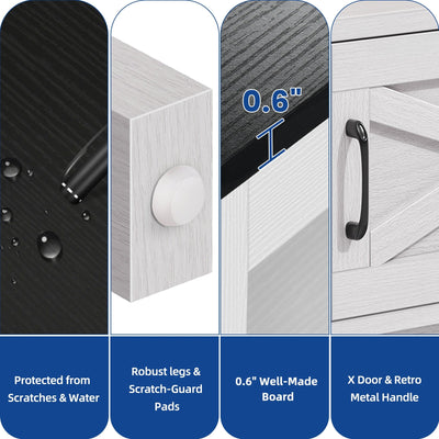 Farmhouse TV Stand for up to 65 TV with Doors and Open Shelves Media Console Power Outlet