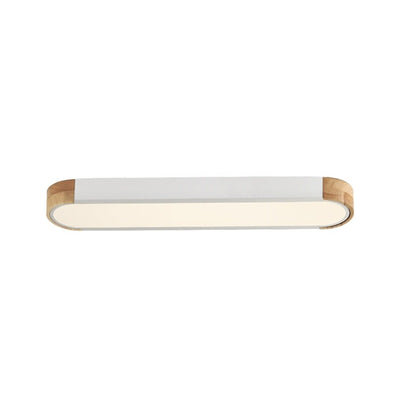 Farmhouse Wood Long Oval Dimmable LED Flush Mount - 37 3000k/6000k