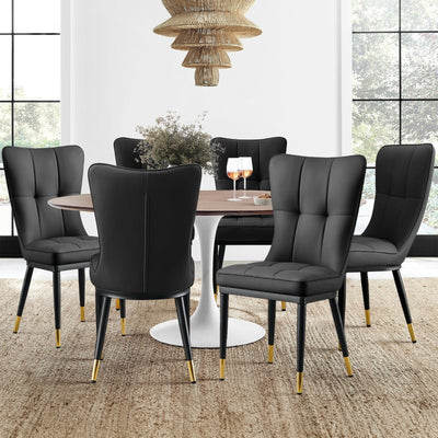 Faux Leather Upholstered Dining Chairs Set of 2/4