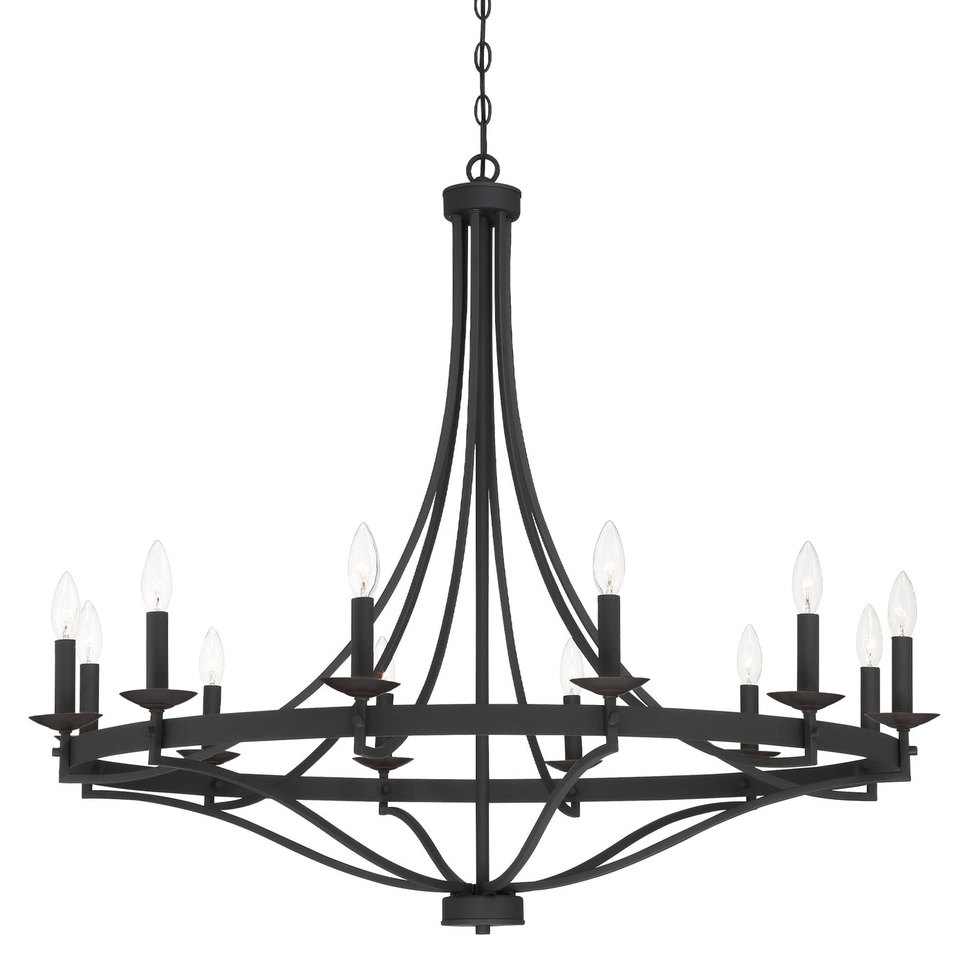 Fidenza 12-light Modern Farmhouse Empire Wagon Wheel Chandelier with UL - D40'' * H135''
